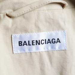 Balenciaga Beige Cotton Belted Cocoon Coat S