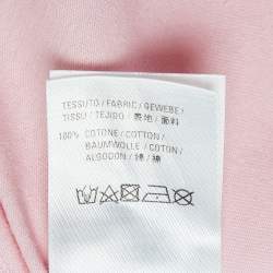 Balenciaga Pink Logo Print Cotton Jersey T-Shirt XS