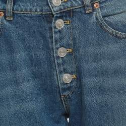 Pre Owned Balenciaga Blue Tube Denim High Rise Jeans M Waist 28''