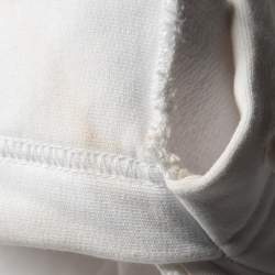 Pre Owned Balenciaga White Logo Print Cotton Hooded Sweatshirt M
