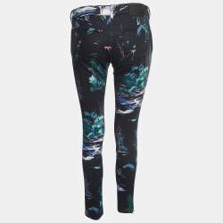 Pre Owned Balenciaga Black Tree Print Denim Skinny Jeans M Waist 30''