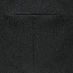 Pre Owned Balenciaga Black Synthetic and Mesh Ruched Sleeve Top M