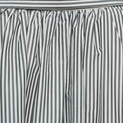 Pre Owned Balenciaga White/Grey Striped Cotton Blend Oversized Shirt M