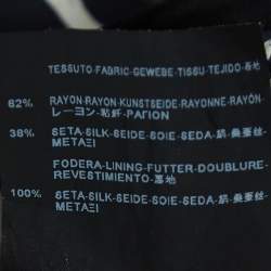 Pre Owned Balenciaga Navy Blue Floral Print Crepe Halter Neck Maxi Dress L