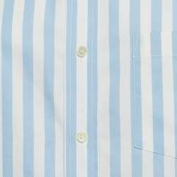 مملوكة مسبقًا Balenciaga Blue/White Stripes Cotton Oversized Shirt M
