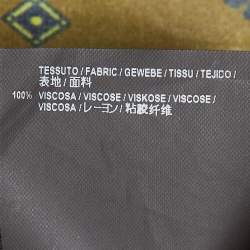 Pre Owned Balenciaga Green Geometric Print Crepe Long Sleeve Shirt M