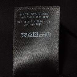 Pre Owned Balenciaga Black Satin Silk Tie-Up Neck Button Front Shirt S