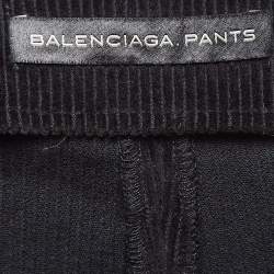 Pre Owned Balenciaga Black Textured Corduroy Slim Fit Trousers S