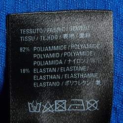 Pre Owned Balenciaga Blue Logo Print Jersey Athletic Top S