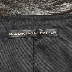Balenciaga Green Leather Zipper Rider Jacket M