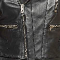 Balenciaga Black Leather Quilted Riders Jacket M