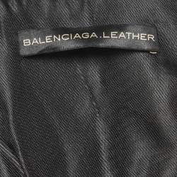 Balenciaga Black Leather Quilted Riders Jacket M