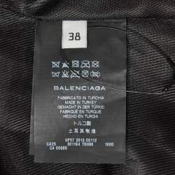 Balenciaga Black Leather Quilted Riders Jacket M