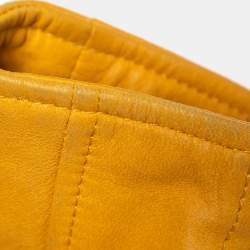 Balenciaga Yellow Leather Zipper Riders Jacket M