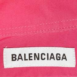 Pre Owned Balenciaga Pink Logo Print Cotton Oversized Shirt S