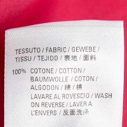 Pre Owned Balenciaga Pink Logo Print Cotton Oversized Shirt S