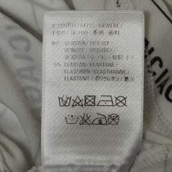 Balenciaga White Diagonal Logo Print Jersey Long Sleeve T-Shirt S