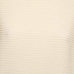 Pre Owned Balenciaga Cream Silk Pintuck Detail A-Line Shift Dress M