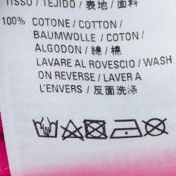 Pre Owned Balenciaga Pink Logo Print Cotton Oversized Shirt S