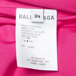 Pre Owned Balenciaga Pink Logo Print Cotton Oversized Shirt S