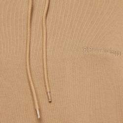 Pre Owned Balenciaga Brown BB Corp Cotton Fleece Hoodie XS