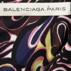 Pre Owned Balenciaga Multicolor Printed Knit Long Sleeve Top M