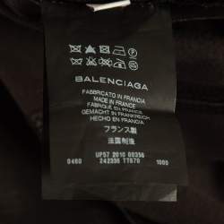 Pre Owned Balenciaga Black Leather Skinny Trousers M