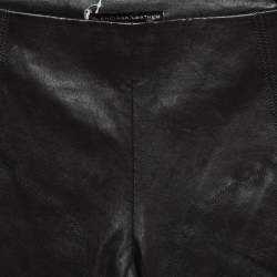 Pre Owned Balenciaga Black Leather Skinny Trousers M