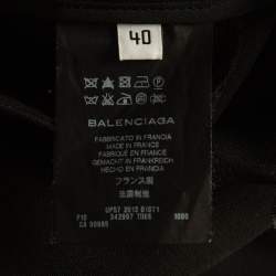 Pre Owned Balenciaga Black Wool Draped Detail Trousers M