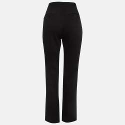 Pre Owned Balenciaga Black Wool Draped Detail Trousers M