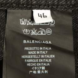 Balenciaga Black Sinner Embroidered Denim Distressed Jacket XL