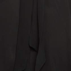 مملوكة مسبقًا Balenciaga Black Silk Neck Tie Top S