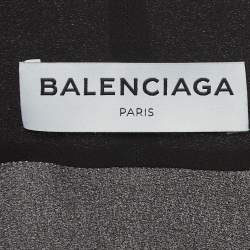 مملوكة مسبقًا Balenciaga Black Silk Neck Tie Top S