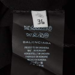 مملوكة مسبقًا Balenciaga Black Silk Neck Tie Top S