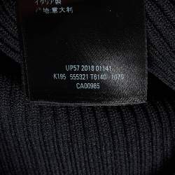 Pre Owned Balenciaga Black Logo Print Rib Knit Jumper XS
