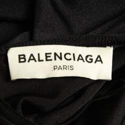 Pre Owned Balenciaga Black Jersey Cape Top S