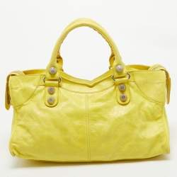 مملوكة مسبقًا Balenciaga Yellow Leather GSH Part Time Tote