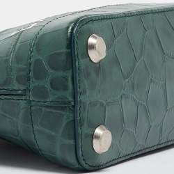 Balenciaga Green Croc Embossed Leather XXS Ville Satchel