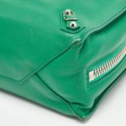 مملوكة مسبقًا Balenciaga Green Leather Mini Papier A4 Tote