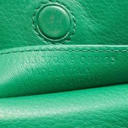 مملوكة مسبقًا Balenciaga Green Leather Mini Papier A4 Tote
