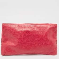 Balenciaga Dark Pink Leather RGH Envelope Clutch