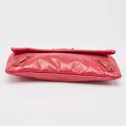 Balenciaga Dark Pink Leather RGH Envelope Clutch