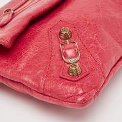 Balenciaga Dark Pink Leather RGH Envelope Clutch