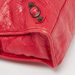 مملوكة مسبقًا حقيبة يد بالنسياغا أر أتش سيتي صغيرة كلاسيك طباعة شعار أول أوفر جلد أسود