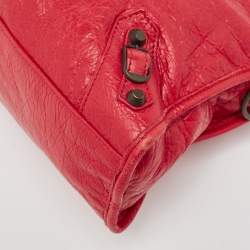 مملوكة مسبقًا حقيبة يد بالنسياغا أر أتش سيتي صغيرة كلاسيك طباعة شعار أول أوفر جلد أسود