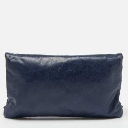 Pre Owned Balenciaga Blue Leather Giant 21 Envelope Clutch