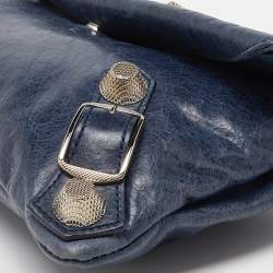 Pre Owned Balenciaga Blue Leather Giant 21 Envelope Clutch