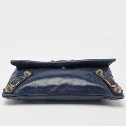 Pre Owned Balenciaga Blue Leather Giant 21 Envelope Clutch