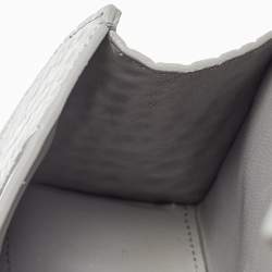 Pre Owned Balenciaga Grey Croc Embossed Leather XS Hourglass Top Handle Bag