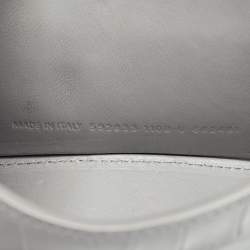 Pre Owned Balenciaga Grey Croc Embossed Leather XS Hourglass Top Handle Bag